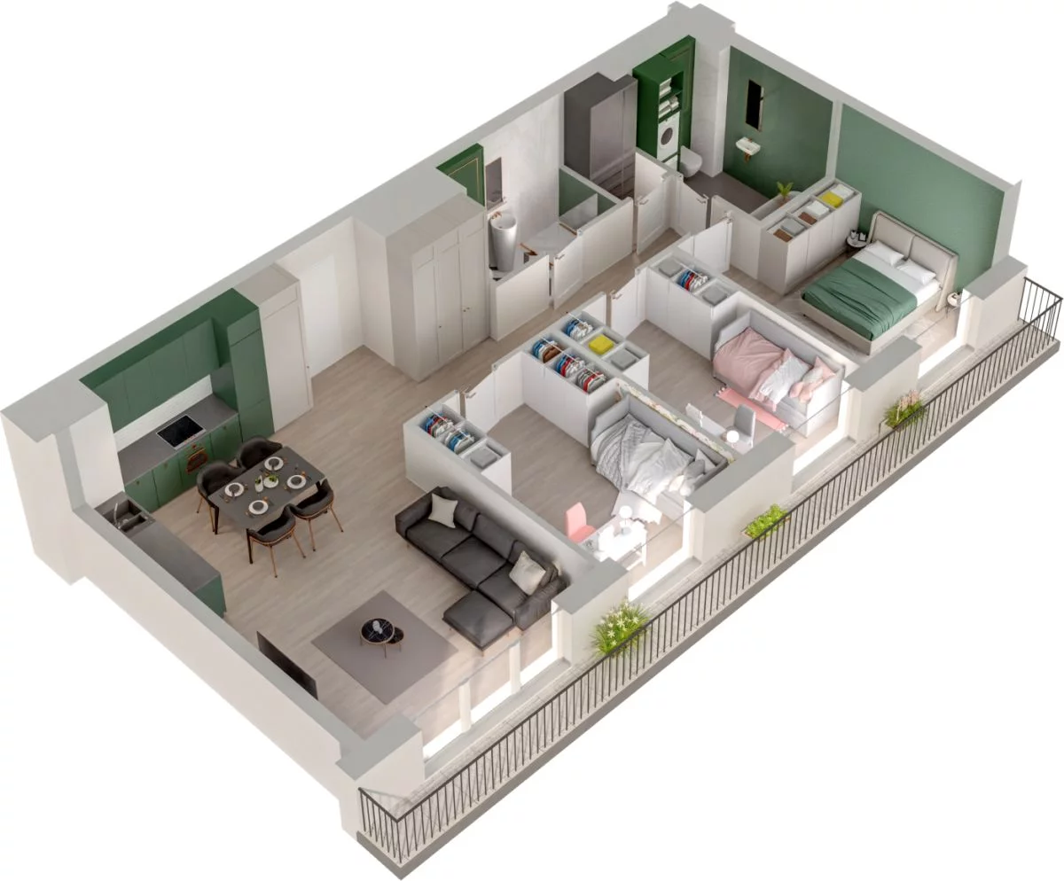 4 pokoje, mieszkanie 82,20 m², piętro 4, oferta nr WO/P3/57, Wiszące Ogrody, Gdańsk, Jasień, Kiełpinek, ul. Przytulna