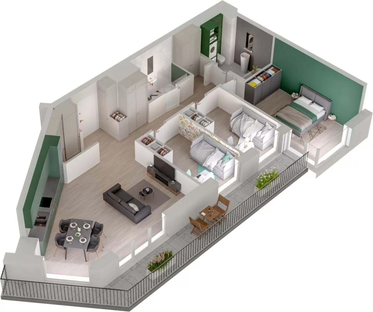 4 pokoje, mieszkanie 85,26 m², piętro 4, oferta nr WO/P3/62, Wiszące Ogrody, Gdańsk, Jasień, Kiełpinek, ul. Przytulna