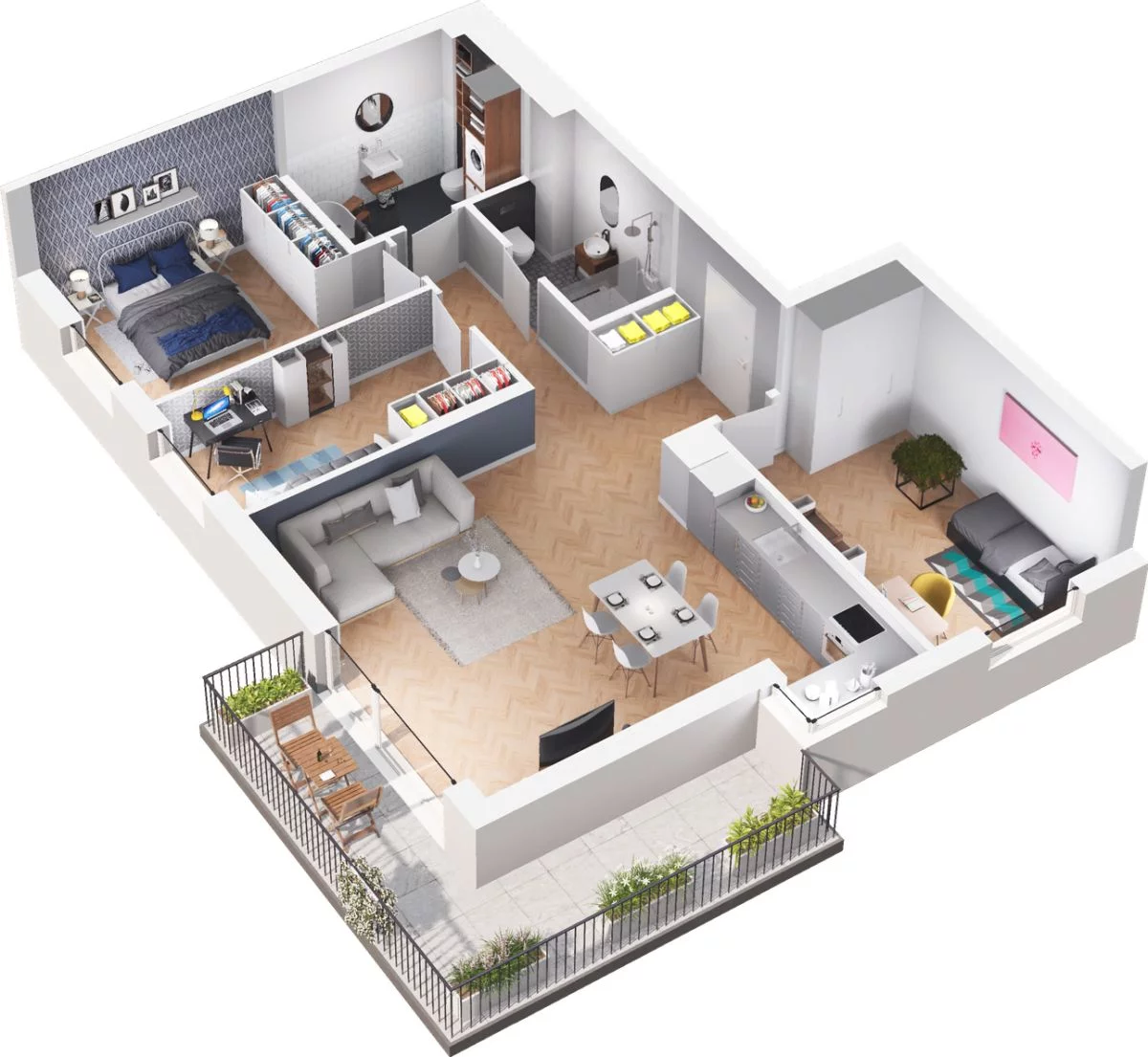 4 pokoje, mieszkanie 86,09 m², piętro 1, oferta nr WO/B3/12, Wiszące Ogrody, Gdańsk, Jasień, Kiełpinek, ul. Przytulna