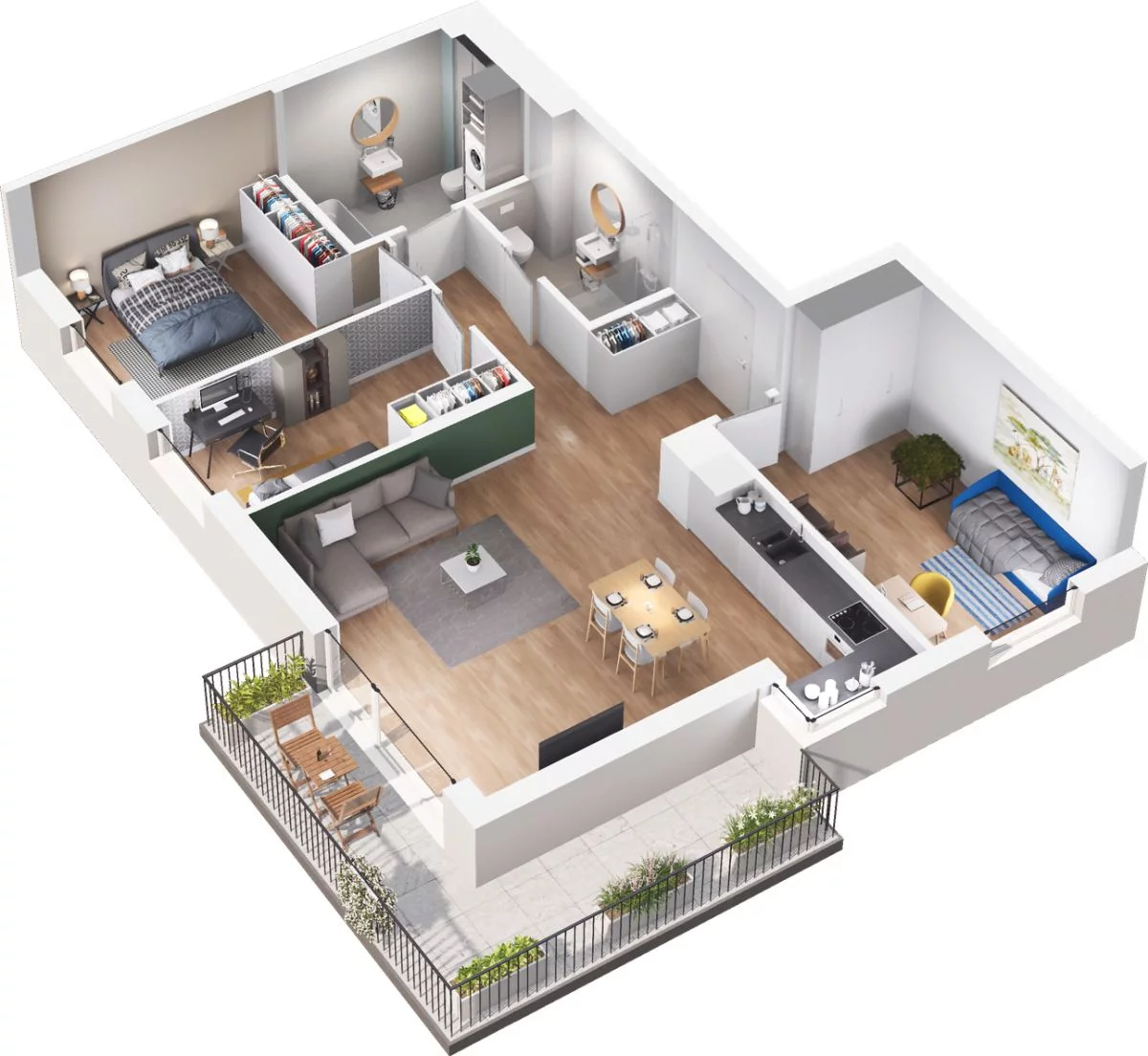 4 pokoje, mieszkanie 86,09 m², piętro 1, oferta nr WO/B3/12, Wiszące Ogrody, Gdańsk, Jasień, Kiełpinek, ul. Przytulna