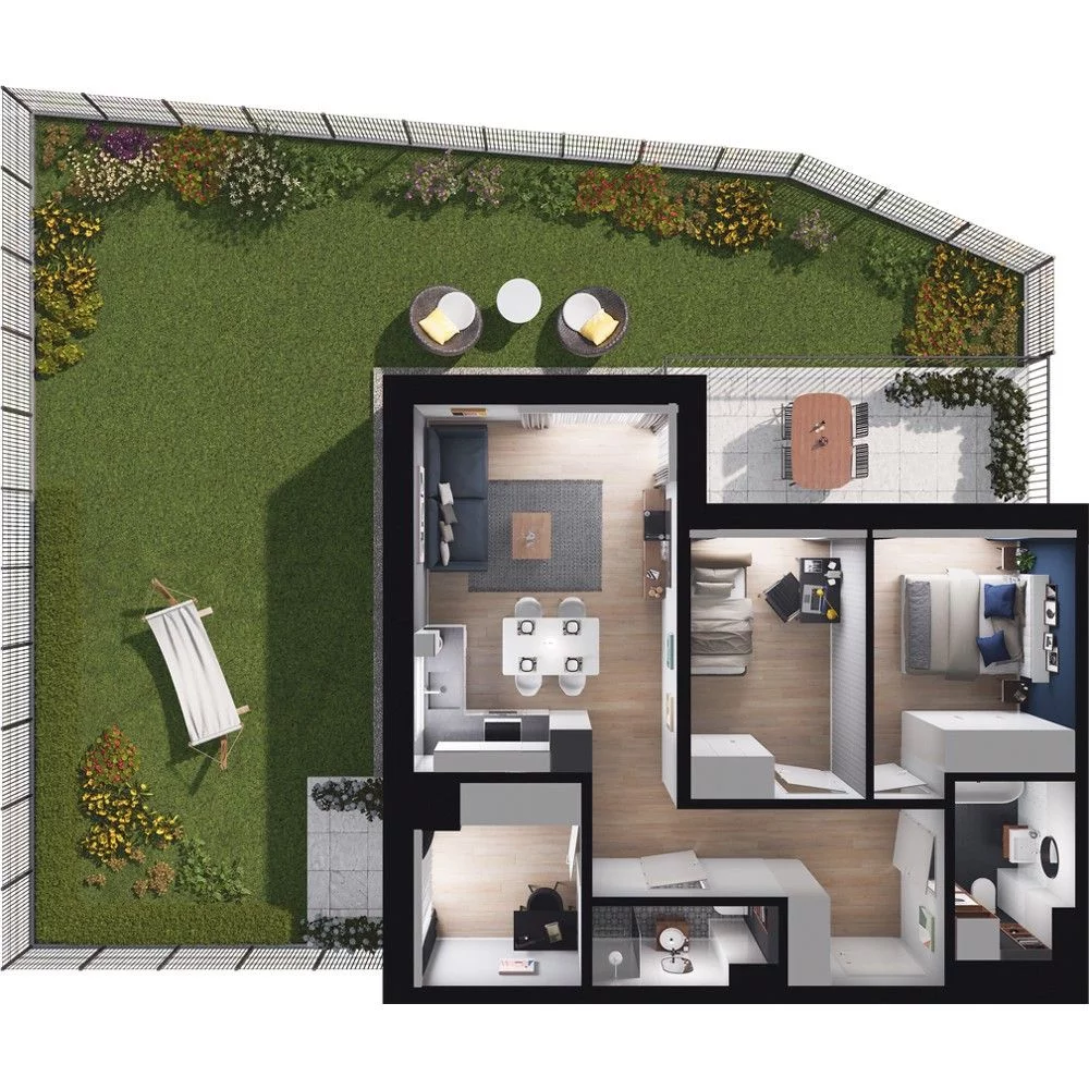 Mieszkanie 62,45 m², parter, oferta nr WO/O16/8, Wiszące Ogrody, Gdańsk, Jasień, Kiełpinek, ul. Przytulna