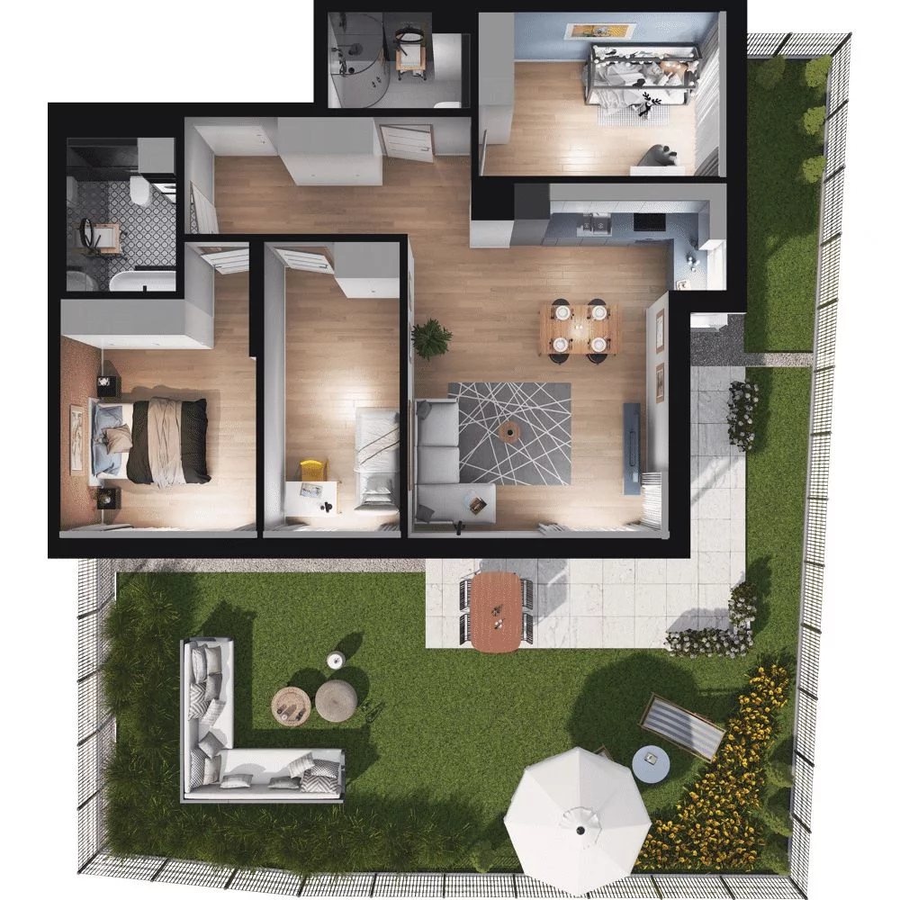 4 pokoje, mieszkanie 81,17 m², parter, oferta nr WO/P35/16, Wiszące Ogrody, Gdańsk, Jasień, Kiełpinek, ul. Przytulna