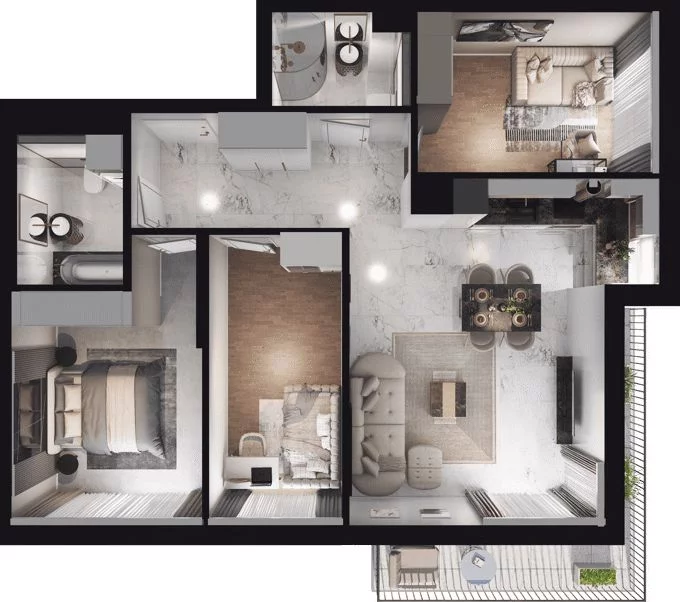 4 pokoje, mieszkanie 81,17 m², piętro 1, oferta nr WO/P35/27, Wiszące Ogrody, Gdańsk, Jasień, Kiełpinek, ul. Przytulna