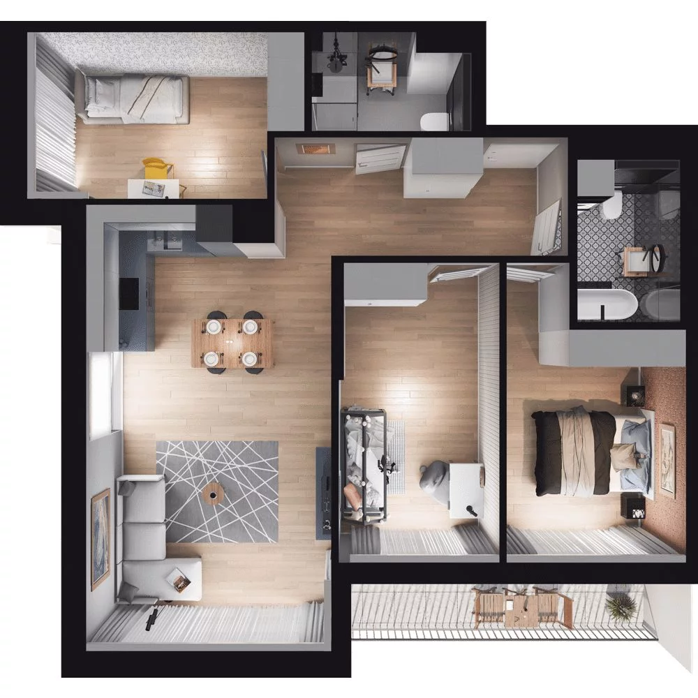 4 pokoje, mieszkanie 84,51 m², piętro 2, oferta nr WO/P35/31, Wiszące Ogrody, Gdańsk, Jasień, Kiełpinek, ul. Przytulna