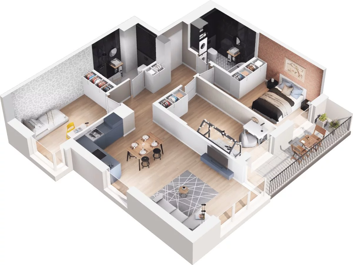 4 pokoje, mieszkanie 84,51 m², piętro 2, oferta nr WO/P35/31, Wiszące Ogrody, Gdańsk, Jasień, Kiełpinek, ul. Przytulna