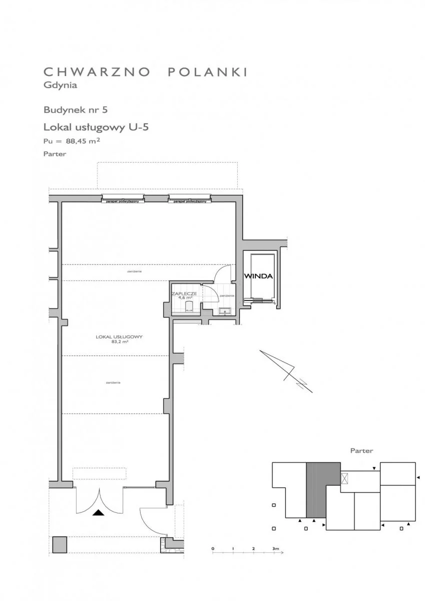 Lokal użytkowy 88,22 m², oferta nr CHP/U/5/5, Chwarzno Polanki - lokale użytkowe, Gdynia, Chwarzno-Wiczlino, ul. Wagnera