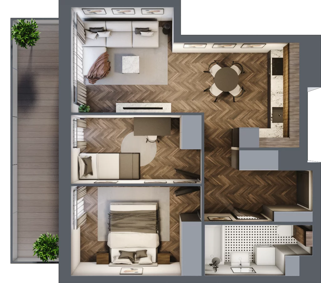 3 pokoje, mieszkanie 50,14 m², piętro 1, oferta nr A61, Paderewskiego 29, Katowice, Osiedle Paderewskiego-Muchowiec, Dolina Trzech Stawów, ul. Ignacego Paderewskiego 29