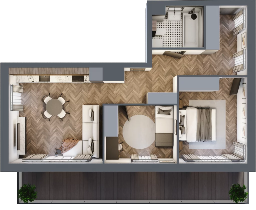 3 pokoje, mieszkanie 55,40 m², piętro 1, oferta nr A64, Paderewskiego 29, Katowice, Osiedle Paderewskiego-Muchowiec, Dolina Trzech Stawów, ul. Ignacego Paderewskiego 29