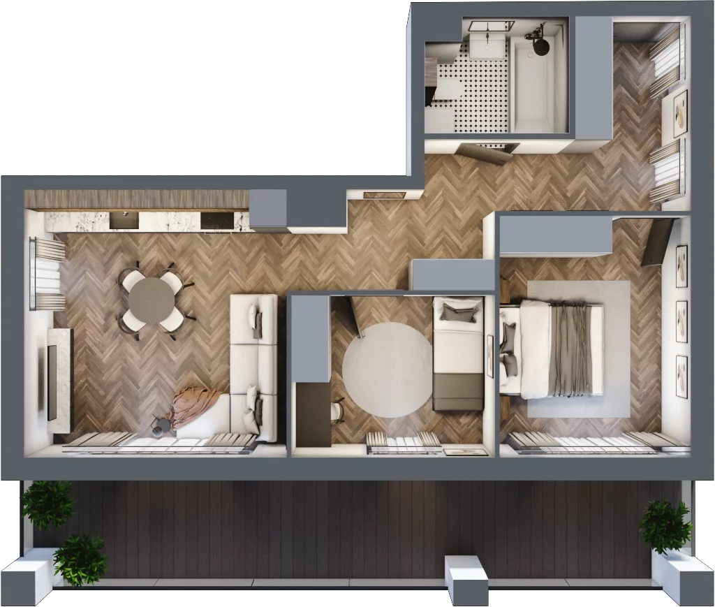 3 pokoje, mieszkanie 55,40 m², piętro 2, oferta nr A70, Paderewskiego 29, Katowice, Osiedle Paderewskiego-Muchowiec, Dolina Trzech Stawów, ul. Ignacego Paderewskiego 29