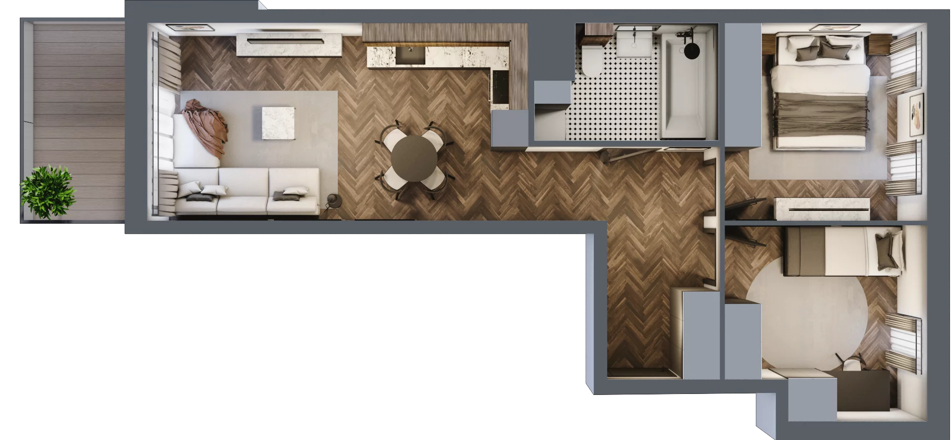 3 pokoje, mieszkanie 53,54 m², piętro 5, oferta nr A83, Paderewskiego 29, Katowice, Osiedle Paderewskiego-Muchowiec, Dolina Trzech Stawów, ul. Ignacego Paderewskiego 29