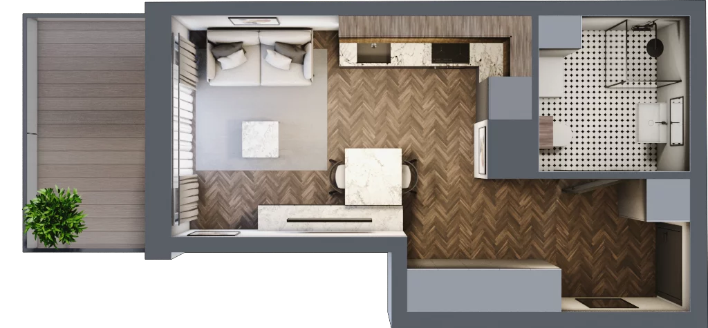 1 pokój, mieszkanie 25,58 m², piętro 6, oferta nr A90, Paderewskiego 29, Katowice, Osiedle Paderewskiego-Muchowiec, Dolina Trzech Stawów, ul. Ignacego Paderewskiego 29