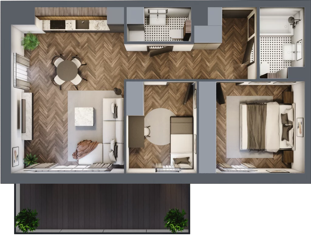 3 pokoje, mieszkanie 57,29 m², piętro 7, oferta nr A53, Paderewskiego 29, Katowice, Osiedle Paderewskiego-Muchowiec, Dolina Trzech Stawów, ul. Ignacego Paderewskiego 29