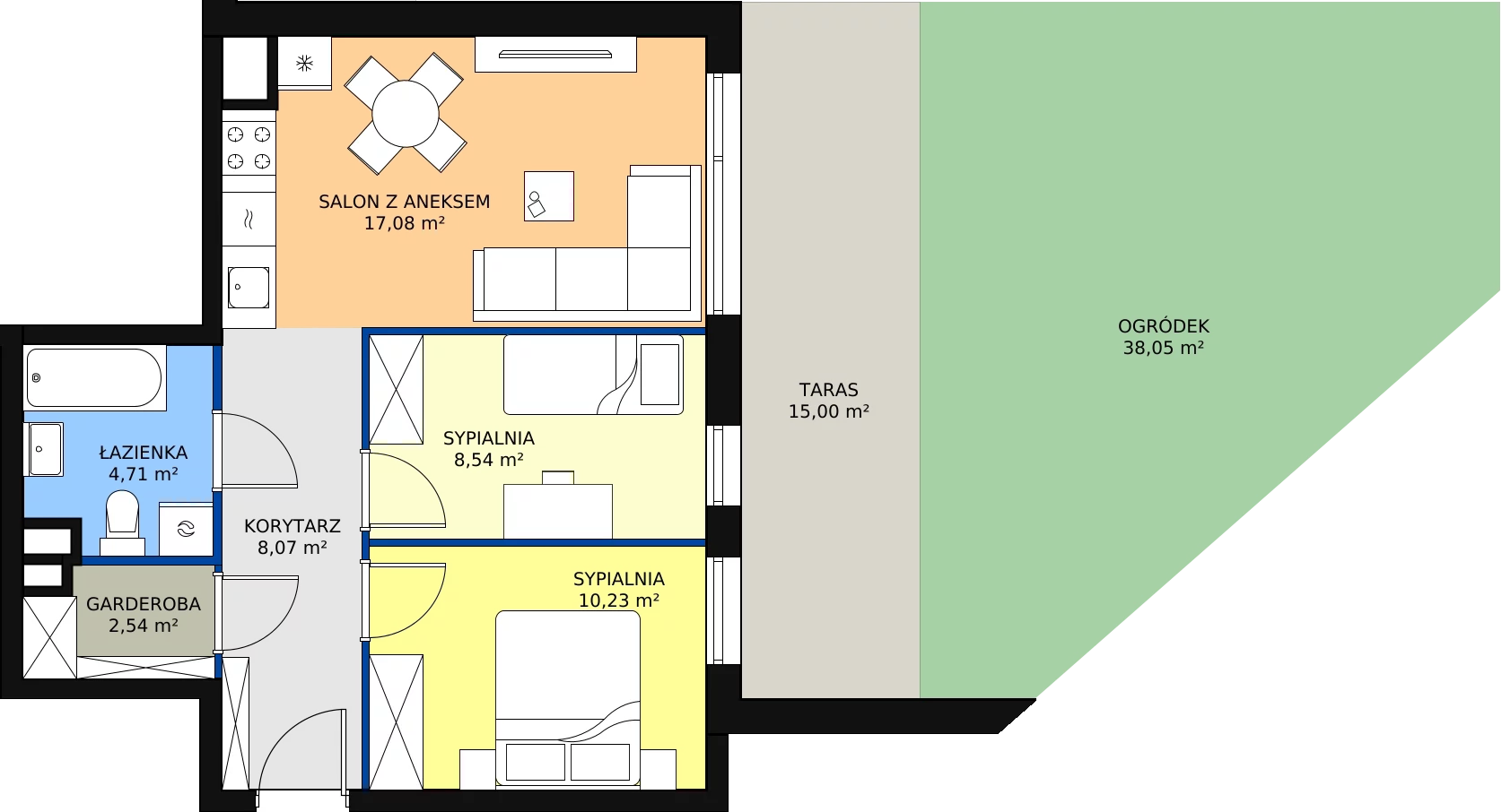 Zalety mieszkania 51.17 m², B09