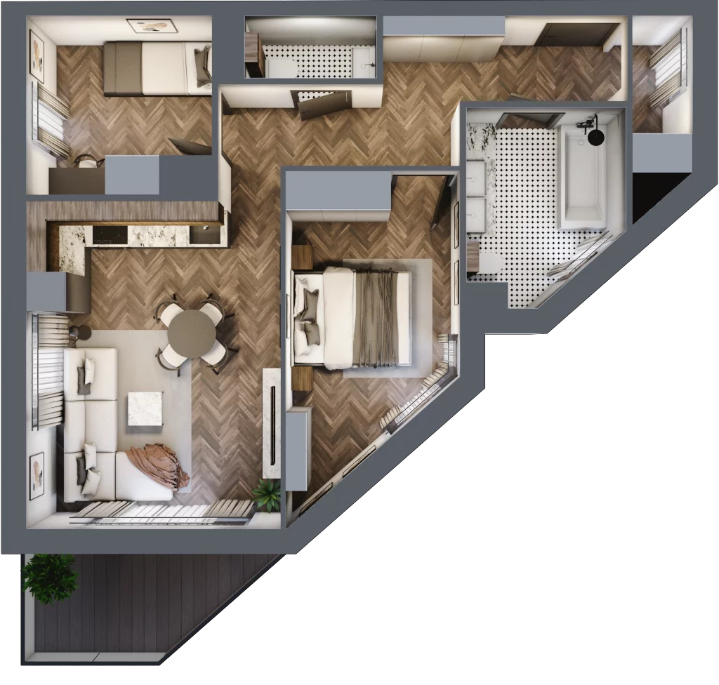 3 pokoje, mieszkanie 58,71 m², piętro 2, oferta nr B18, Paderewskiego 29, Katowice, Osiedle Paderewskiego-Muchowiec, Dolina Trzech Stawów, ul. Ignacego Paderewskiego 29
