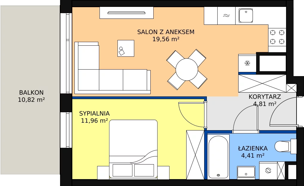 Zalety mieszkania 40.74 m², B26