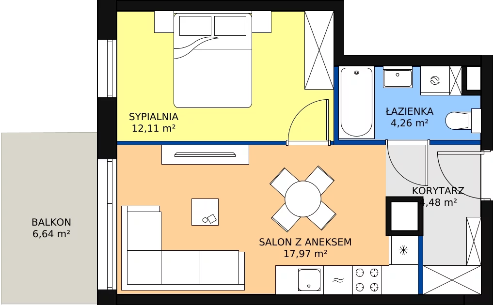 Zalety mieszkania 38.82 m², B45