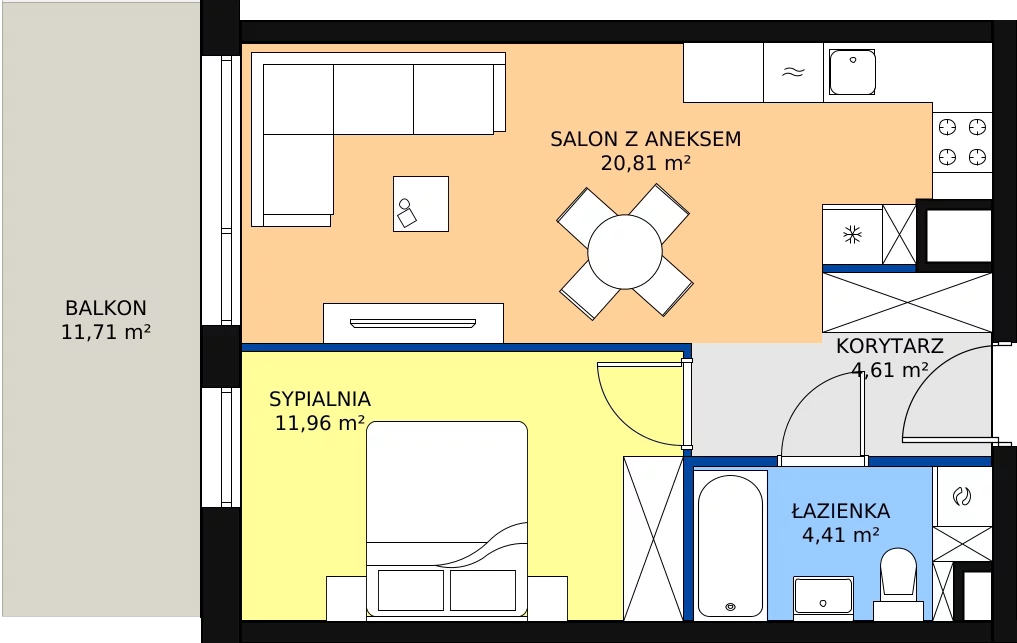 Zalety mieszkania 41.79 m², B47