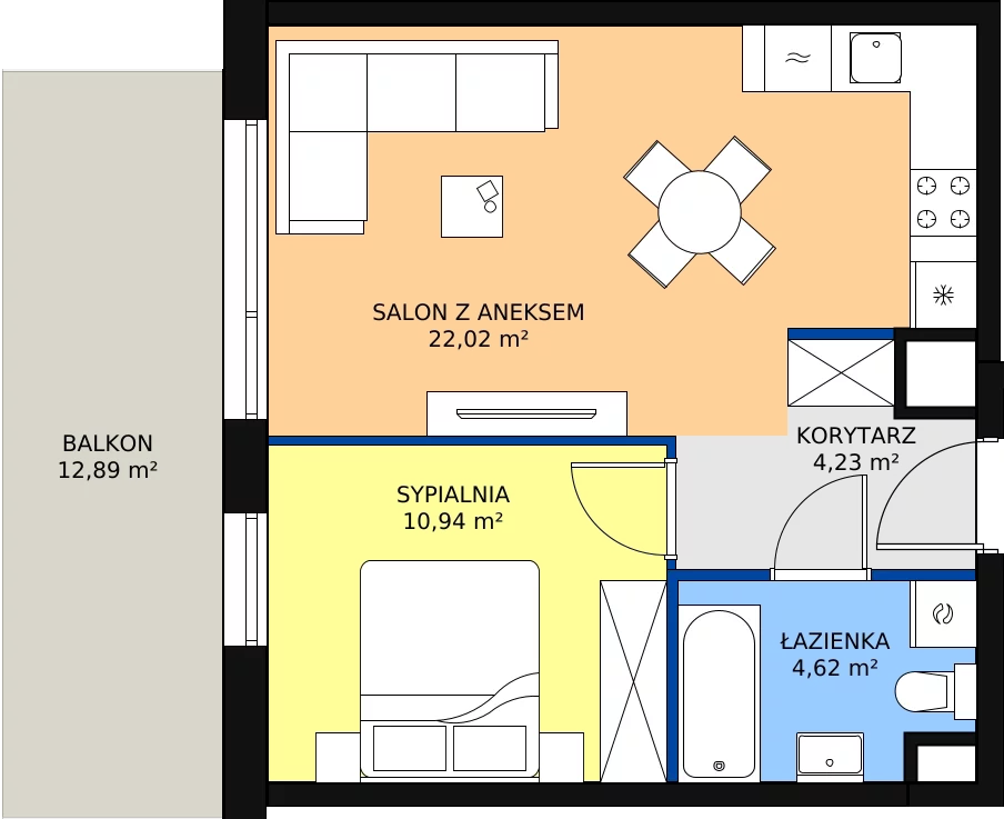 Zalety mieszkania 41.81 m², B62
