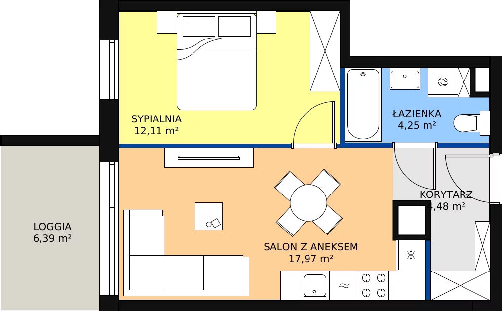 Zalety mieszkania 38.81 m², B72