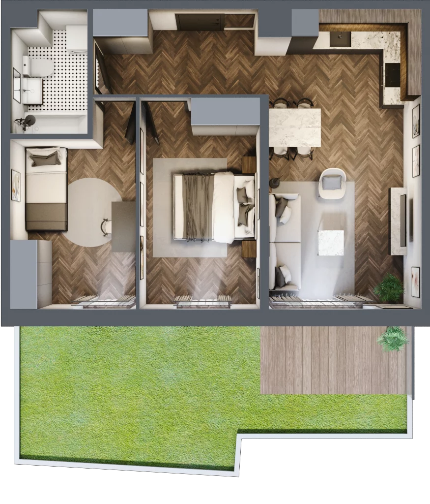 3 pokoje, mieszkanie 54,76 m², parter, oferta nr 9, Dominikanów, Kraków, Prądnik Czerwony, ul. Dominikanów 28