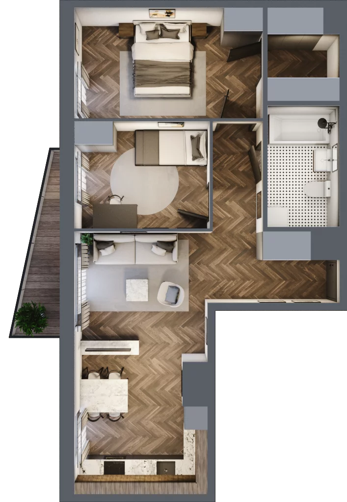 3 pokoje, mieszkanie 58,62 m², piętro 3, oferta nr 45, Dominikanów, Kraków, Prądnik Czerwony, ul. Dominikanów 28
