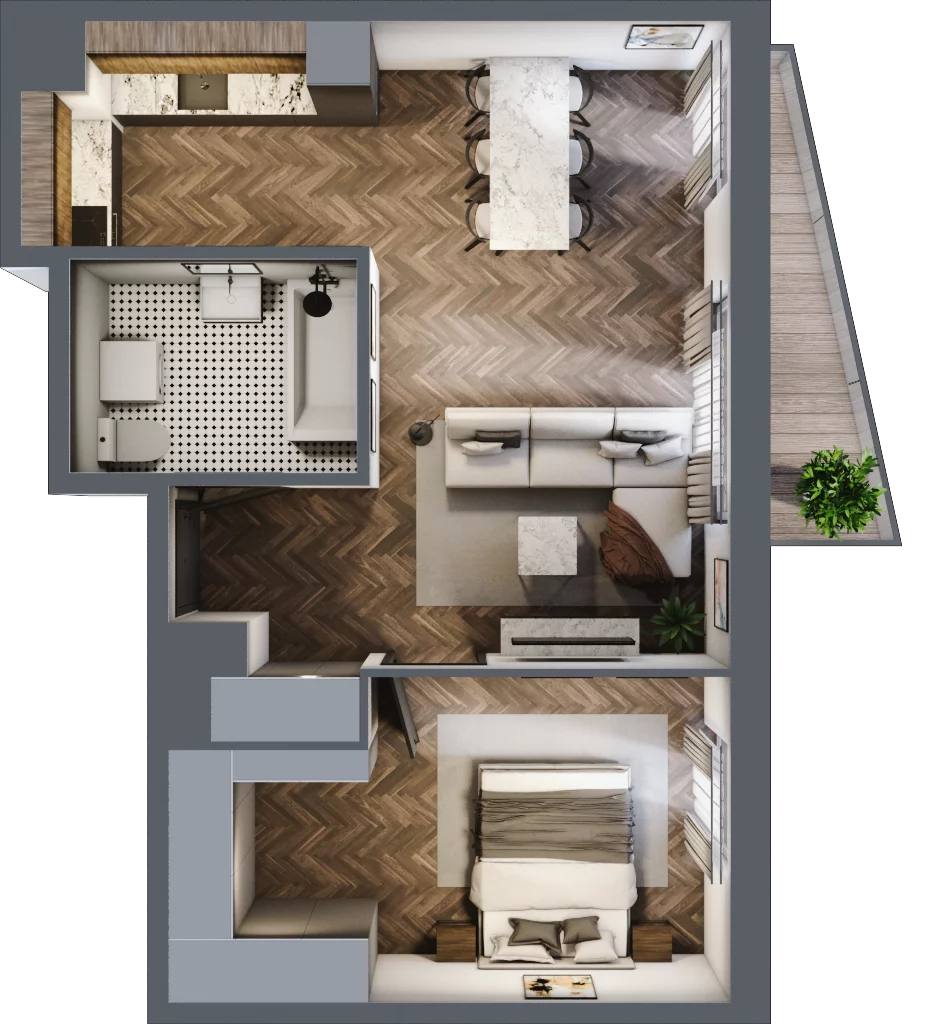 2 pokoje, mieszkanie 48,54 m², piętro 3, oferta nr 41, Dominikanów, Kraków, Prądnik Czerwony, ul. Dominikanów 28