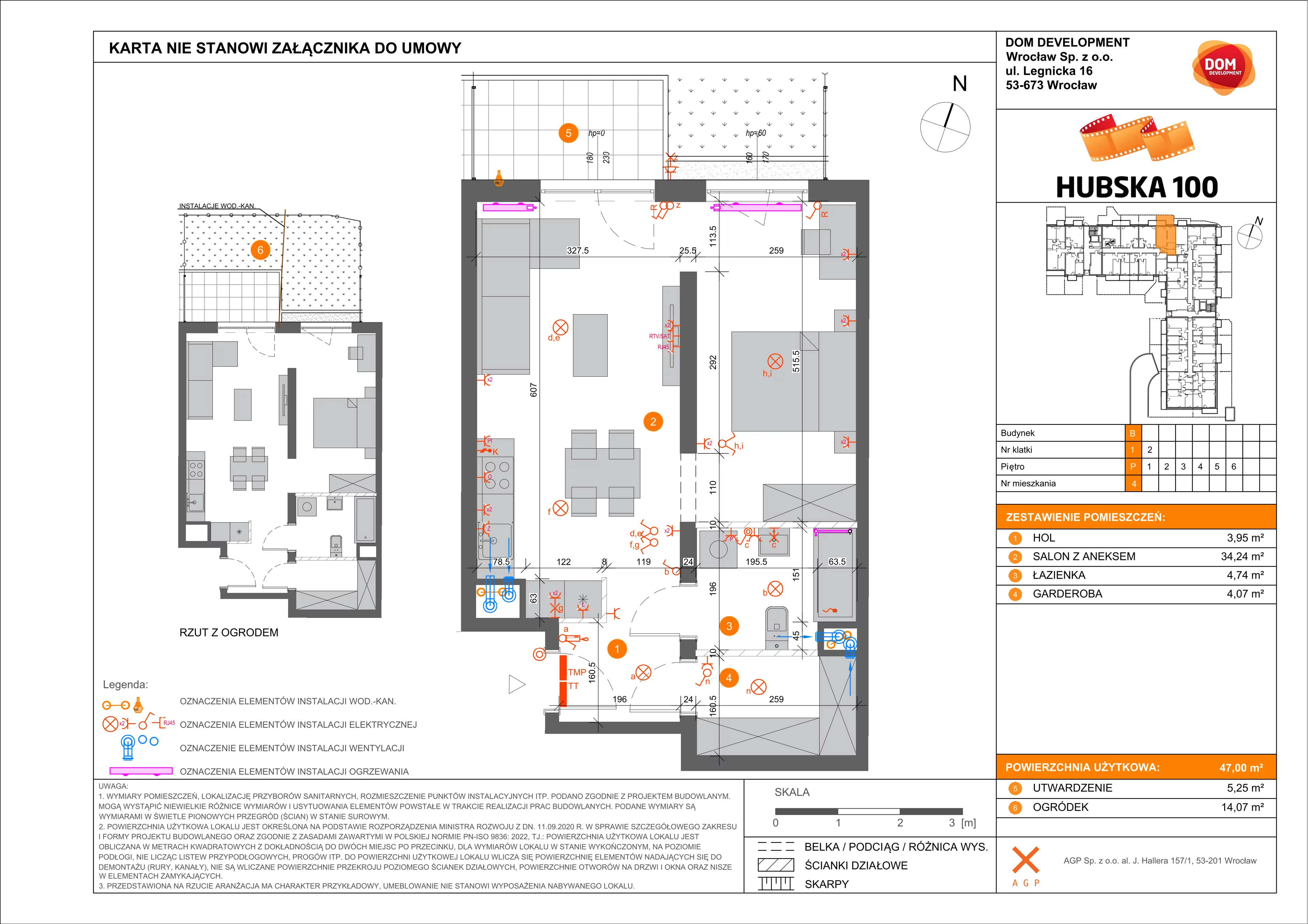 Mieszkanie 47,00 m², parter, oferta nr B/4, Hubska 100, Wrocław, Huby, Krzyki, ul. Hubska 100