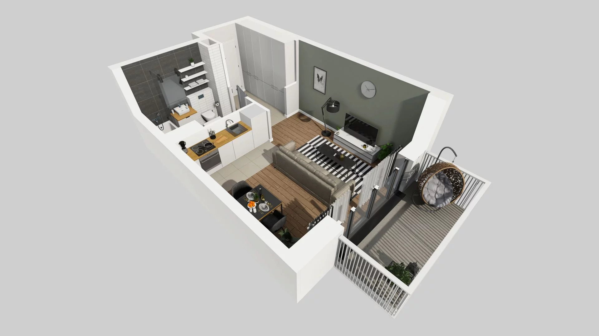 1 pokój, mieszkanie 28,97 m², piętro 4, oferta nr B/103, Apartamenty nad Oławką 2, Wrocław, Przedmieście Oławskie, Krzyki, ul. Krakowska 98a