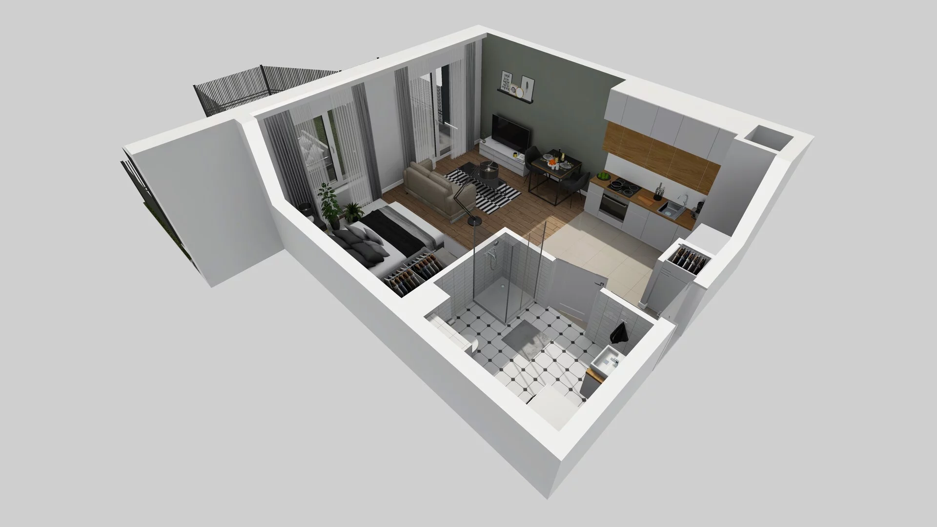 1 pokój, mieszkanie 36,11 m², parter, oferta nr B/1, Hubska 100, Wrocław, Huby, Krzyki, ul. Paczkowska
