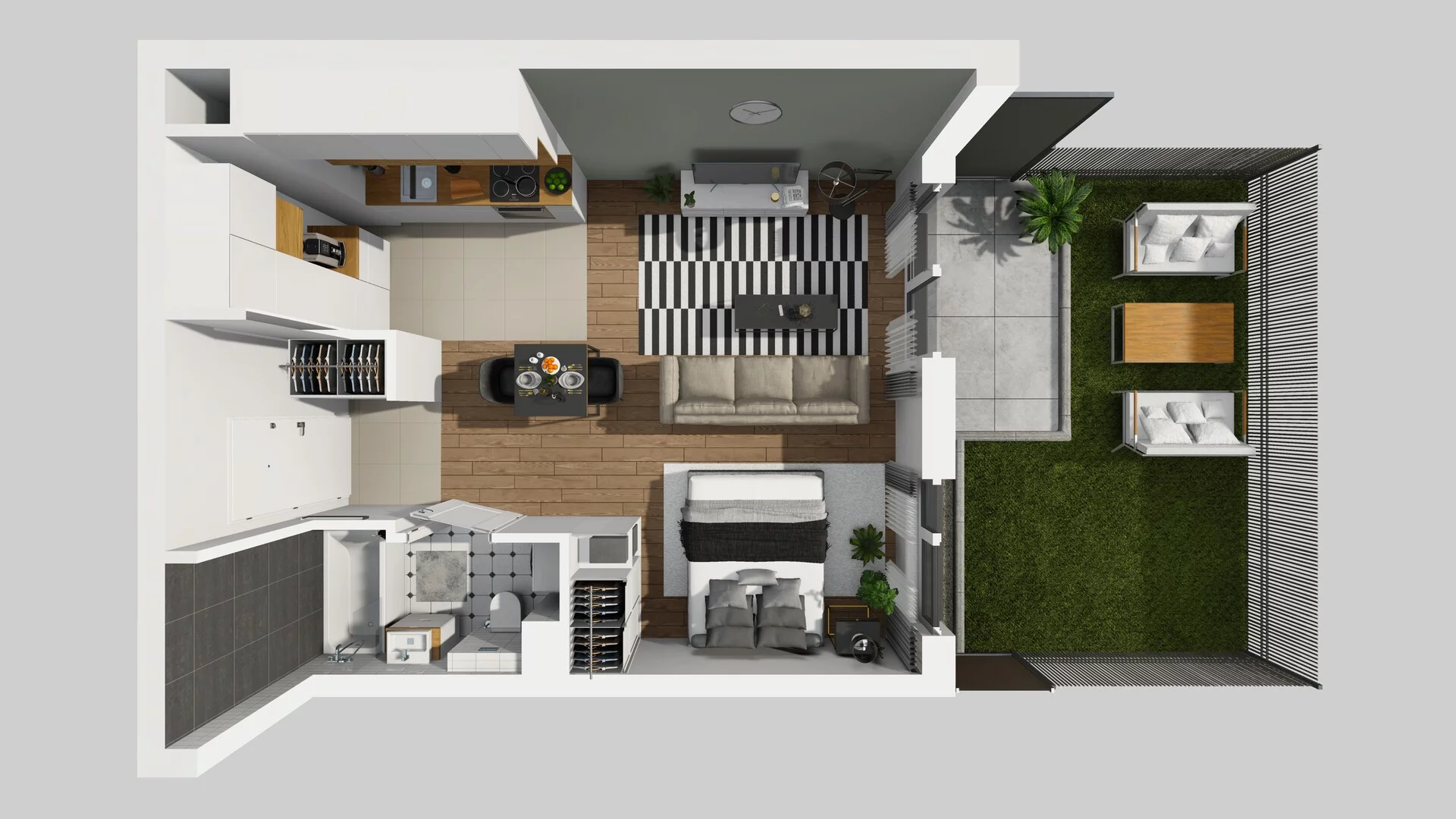 1 pokój, mieszkanie 35,46 m², parter, oferta nr B/2, Hubska 100, Wrocław, Huby, Krzyki, ul. Paczkowska