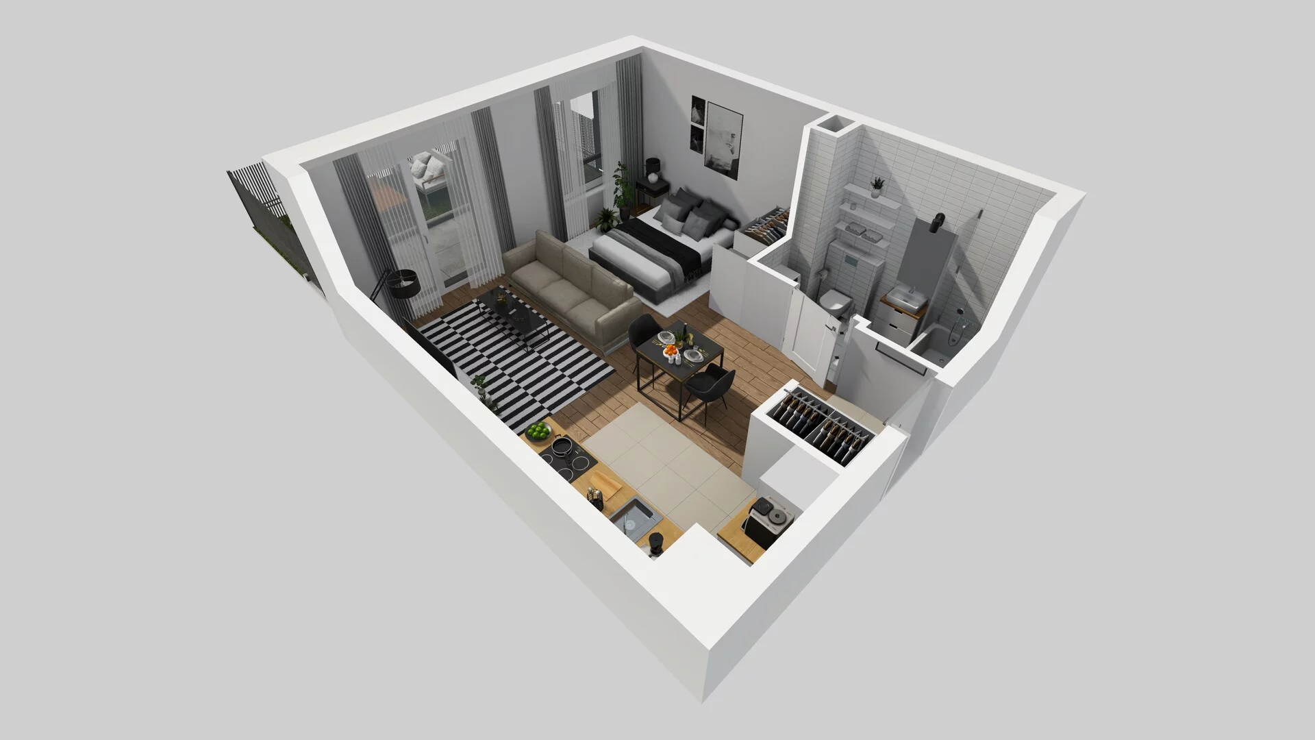 1 pokój, mieszkanie 35,46 m², parter, oferta nr B/2, Hubska 100, Wrocław, Huby, Krzyki, ul. Paczkowska