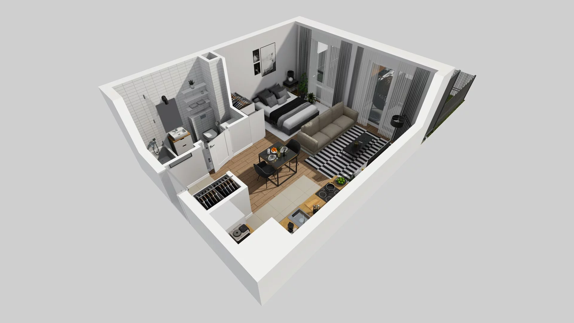 1 pokój, mieszkanie 34,20 m², parter, oferta nr B/3, Hubska 100, Wrocław, Huby, Krzyki, ul. Paczkowska