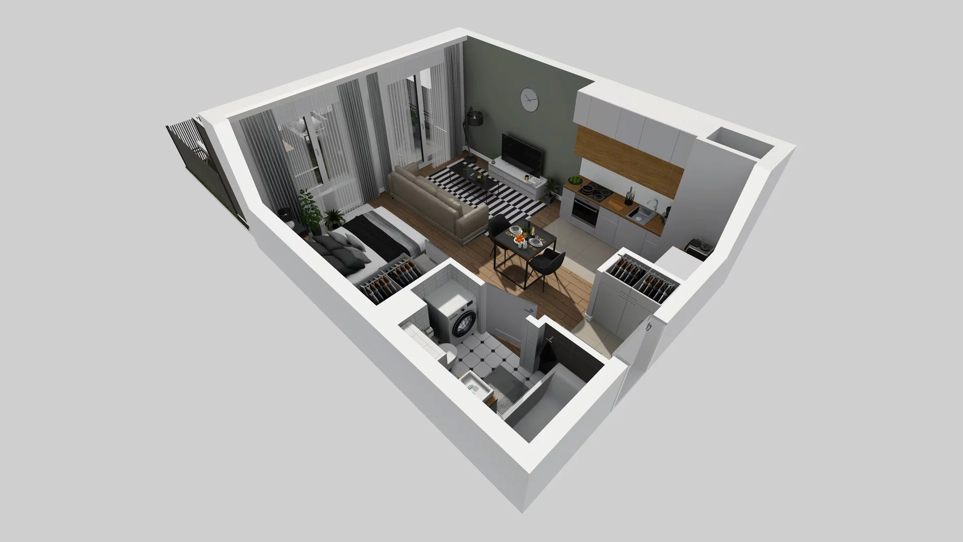 1 pokój, mieszkanie 34,20 m², parter, oferta nr B/3, Hubska 100, Wrocław, Huby, Krzyki, ul. Paczkowska