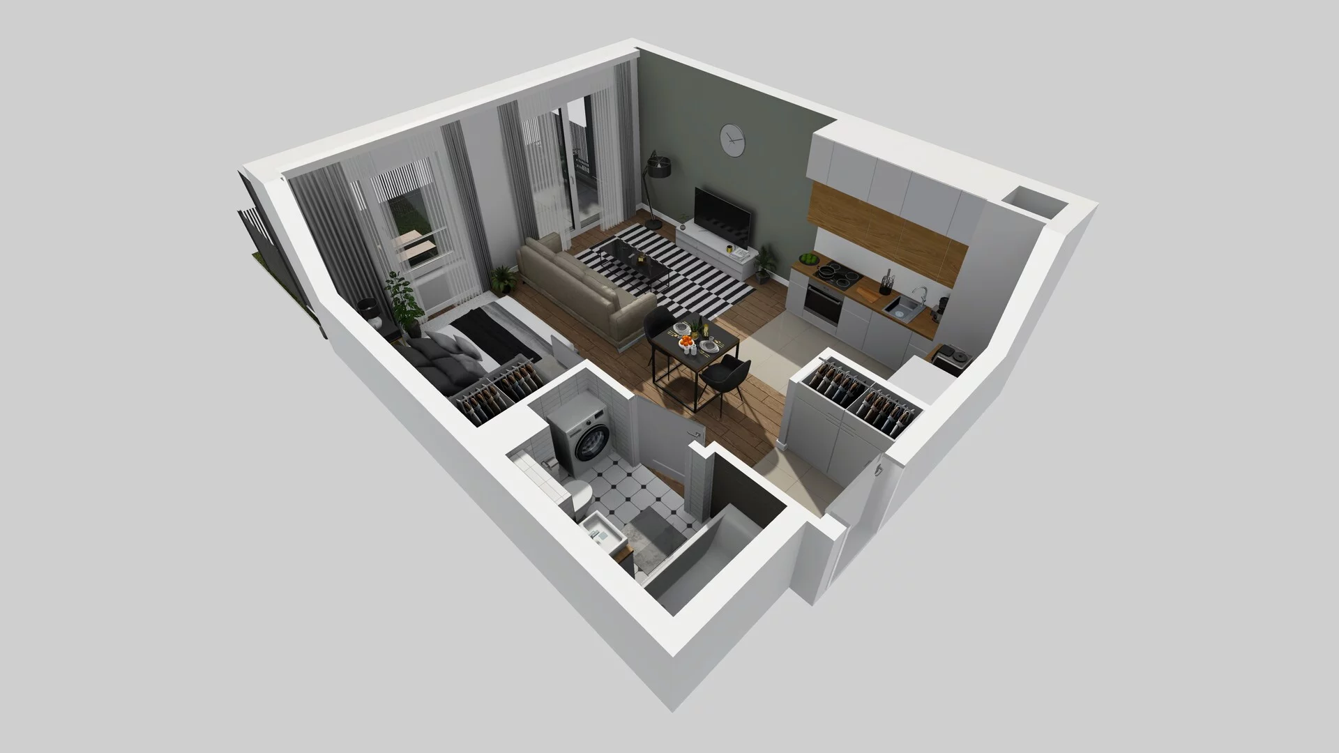 1 pokój, mieszkanie 35,74 m², parter, oferta nr B/9, Hubska 100, Wrocław, Huby, Krzyki, ul. Paczkowska