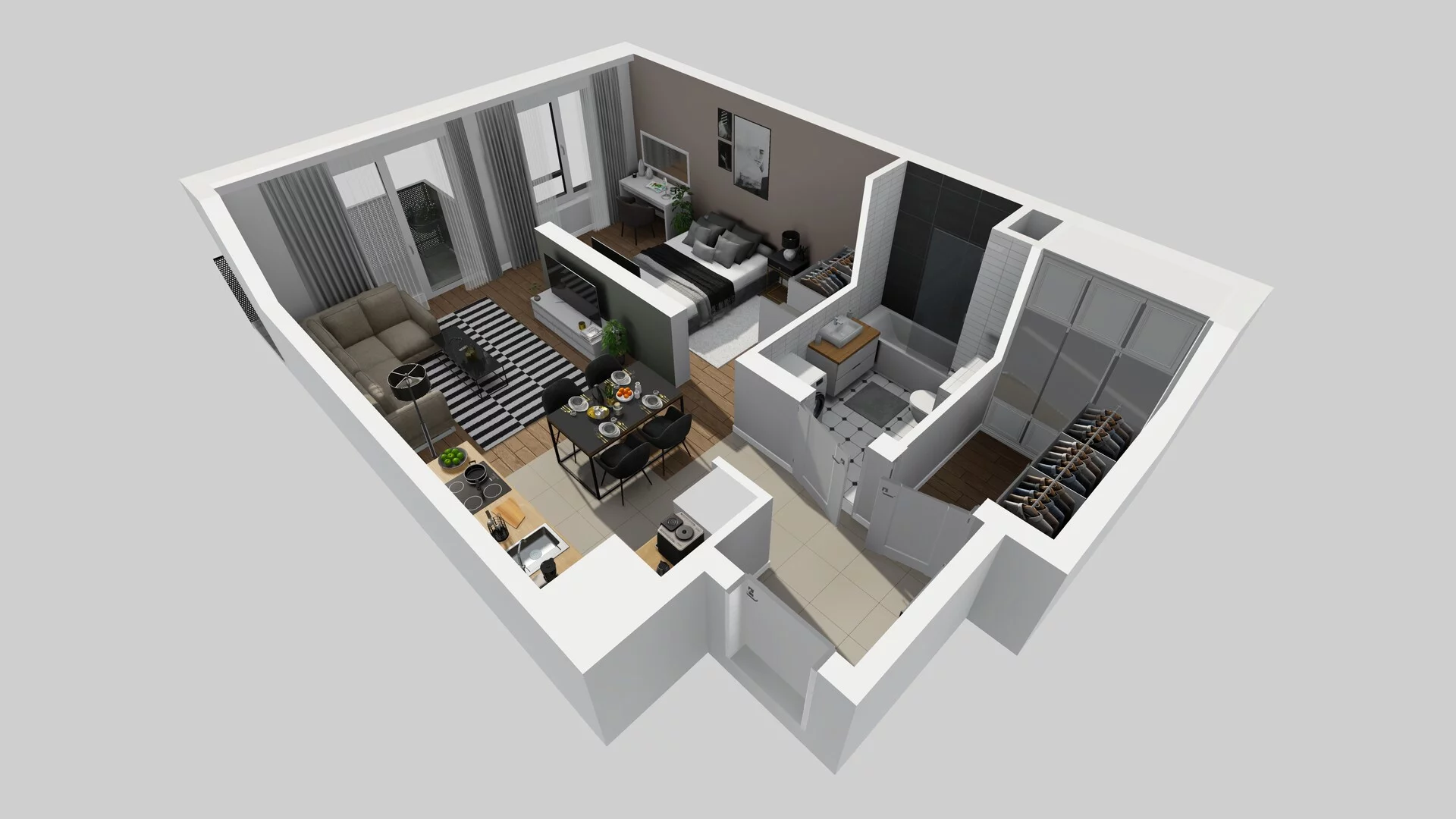 1 pokój, mieszkanie 46,81 m², piętro 2, oferta nr B/48, Hubska 100, Wrocław, Huby, Krzyki, ul. Paczkowska