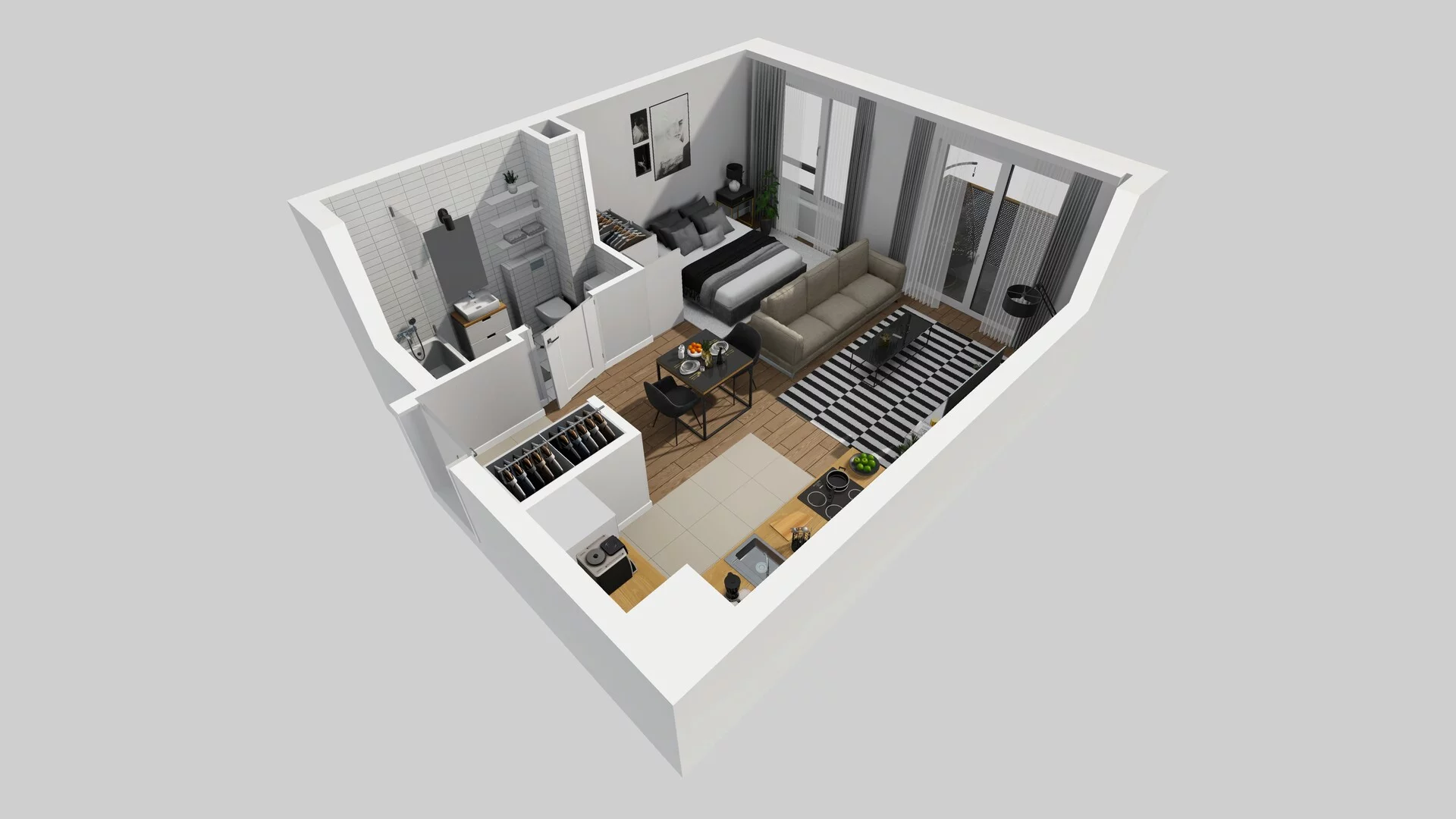1 pokój, mieszkanie 35,77 m², piętro 2, oferta nr B/54, Hubska 100, Wrocław, Huby, Krzyki, ul. Paczkowska