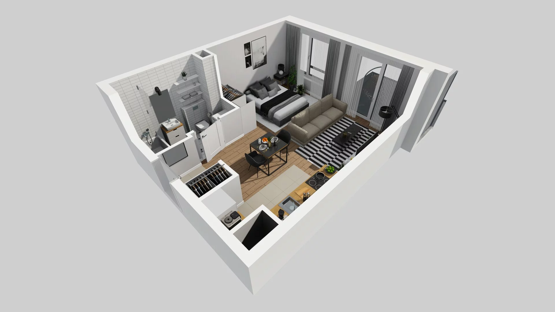1 pokój, mieszkanie 34,17 m², piętro 3, oferta nr B/70, Hubska 100, Wrocław, Huby, Krzyki, ul. Paczkowska