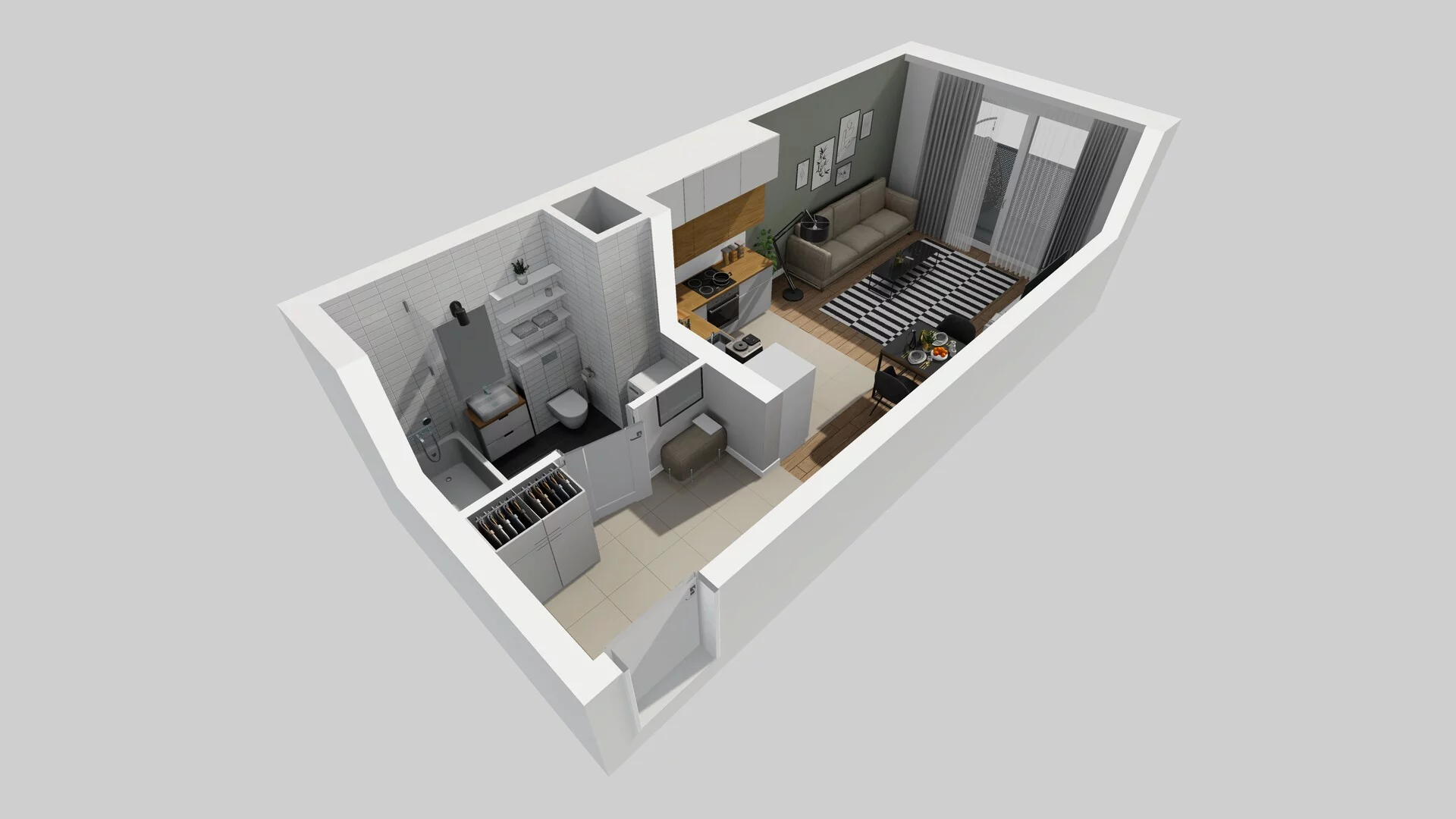 1 pokój, mieszkanie 30,54 m², piętro 3, oferta nr B/87, Hubska 100, Wrocław, Huby, Krzyki, ul. Paczkowska