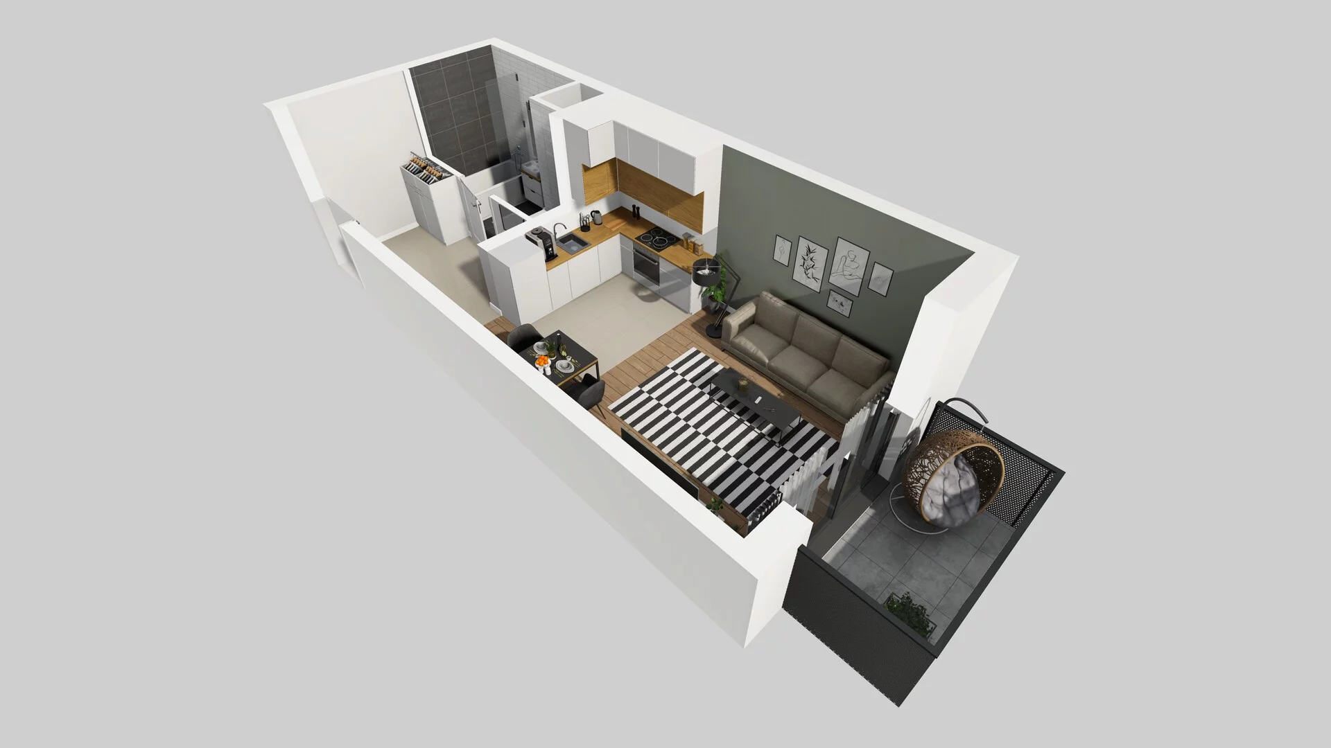 1 pokój, mieszkanie 30,54 m², piętro 3, oferta nr B/87, Hubska 100, Wrocław, Huby, Krzyki, ul. Paczkowska