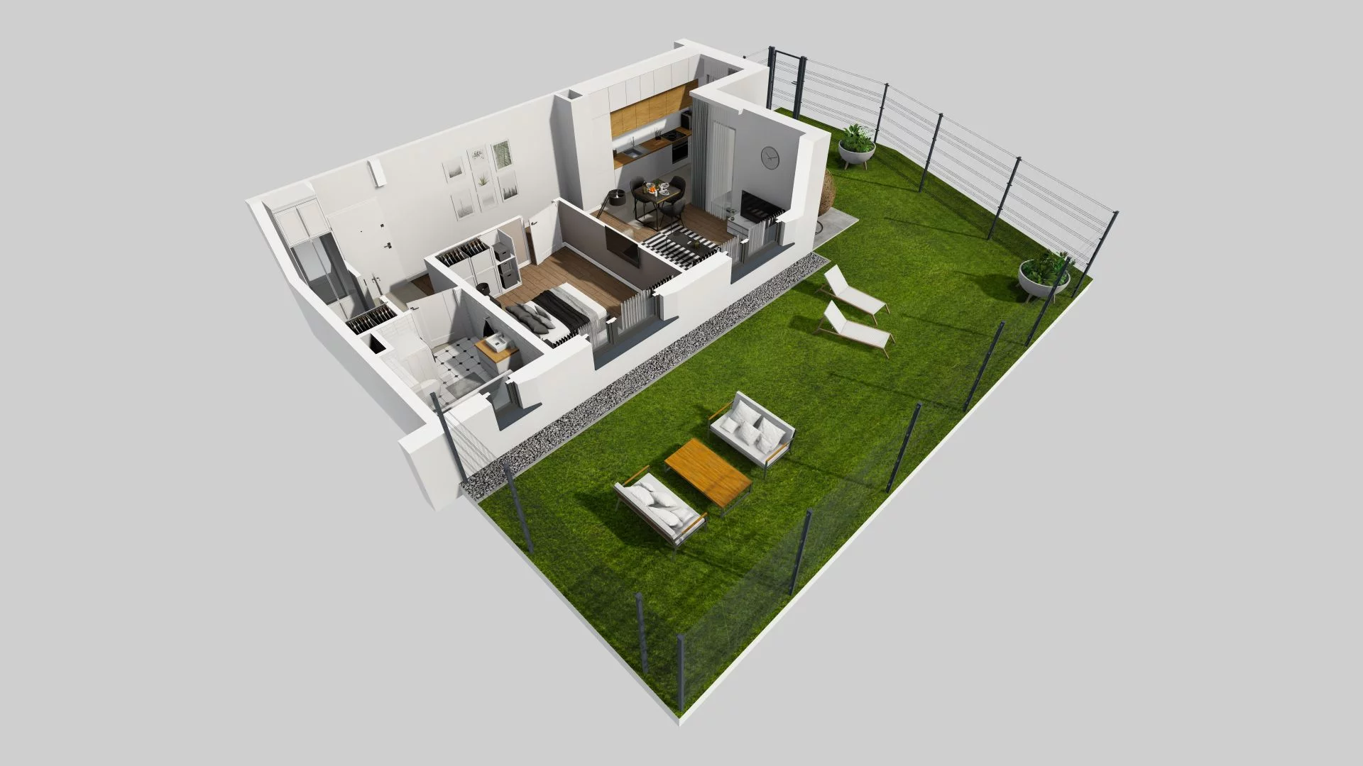 2 pokoje, mieszkanie 48,43 m², parter, oferta nr C/2, Wille Biskupin, Wrocław, Biskupin-Sępolno-Dąbie-Bartoszowice, Śródmieście, ul. Braci Gierymskich 156