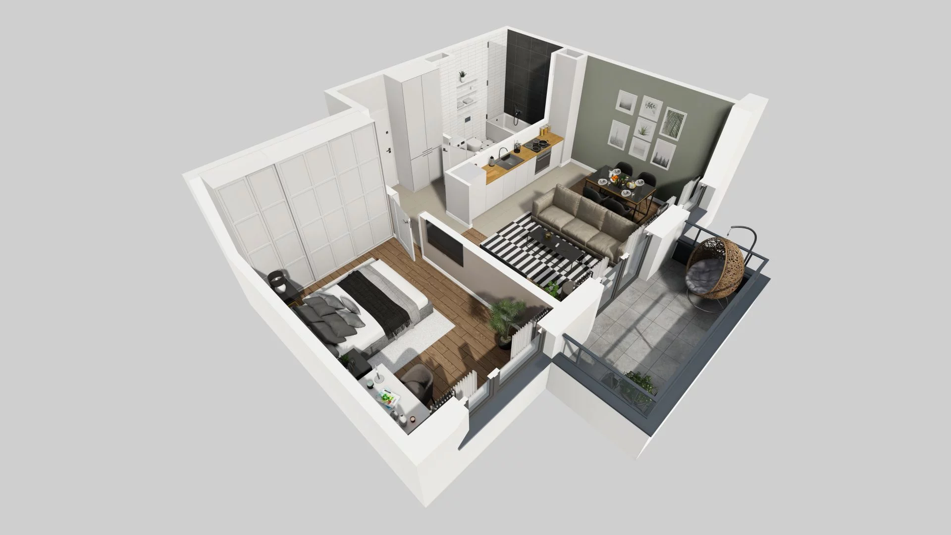 2 pokoje, mieszkanie 45,06 m², piętro 2, oferta nr J/8, Wille Biskupin, Wrocław, Biskupin-Sępolno-Dąbie-Bartoszowice, Śródmieście, ul. Braci Gierymskich 156