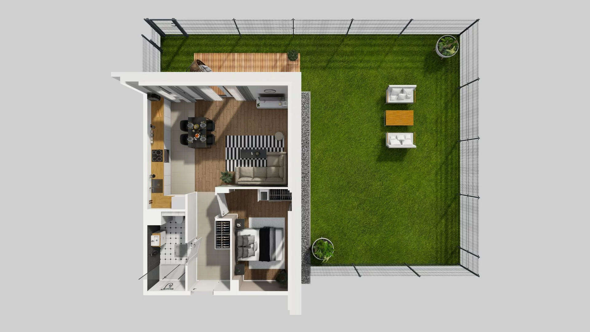 2 pokoje, mieszkanie 52,93 m², parter, oferta nr L/3, Wille Biskupin, Wrocław, Biskupin-Sępolno-Dąbie-Bartoszowice, Śródmieście, ul. Braci Gierymskich 156