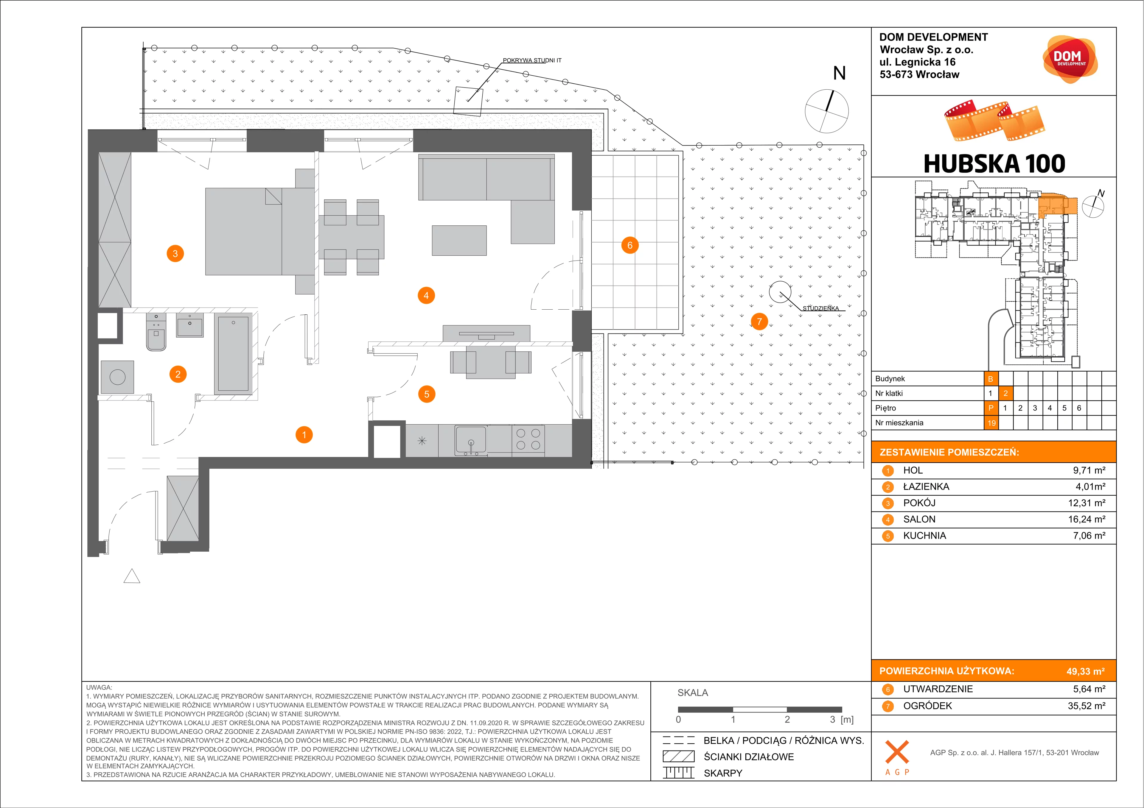 Mieszkanie 49,33 m², parter, oferta nr B/19, Hubska 100, Wrocław, Huby, Krzyki, ul. Hubska 100