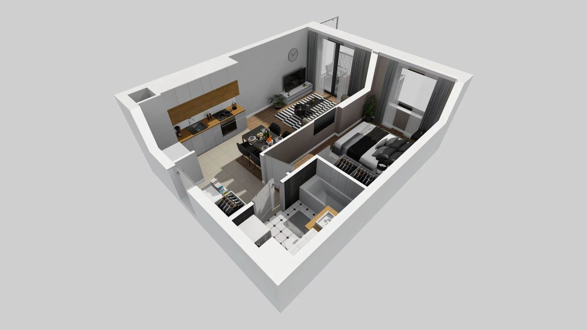 2 pokoje, mieszkanie 38,42 m², piętro 1, oferta nr A/61, Apartamenty nad Oławką, Wrocław, Przedmieście Oławskie, Krzyki, ul. Krakowska 98