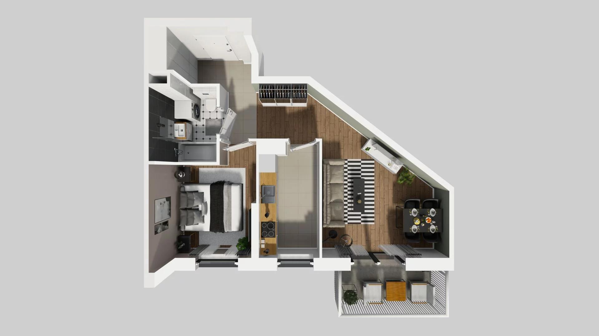 2 pokoje, mieszkanie 44,58 m², piętro 1, oferta nr A/63, Apartamenty nad Oławką, Wrocław, Przedmieście Oławskie, Krzyki, ul. Krakowska 98