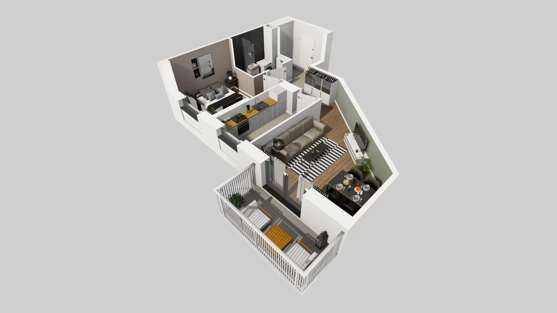 2 pokoje, mieszkanie 44,58 m², piętro 1, oferta nr A/63, Apartamenty nad Oławką, Wrocław, Przedmieście Oławskie, Krzyki, ul. Krakowska 98