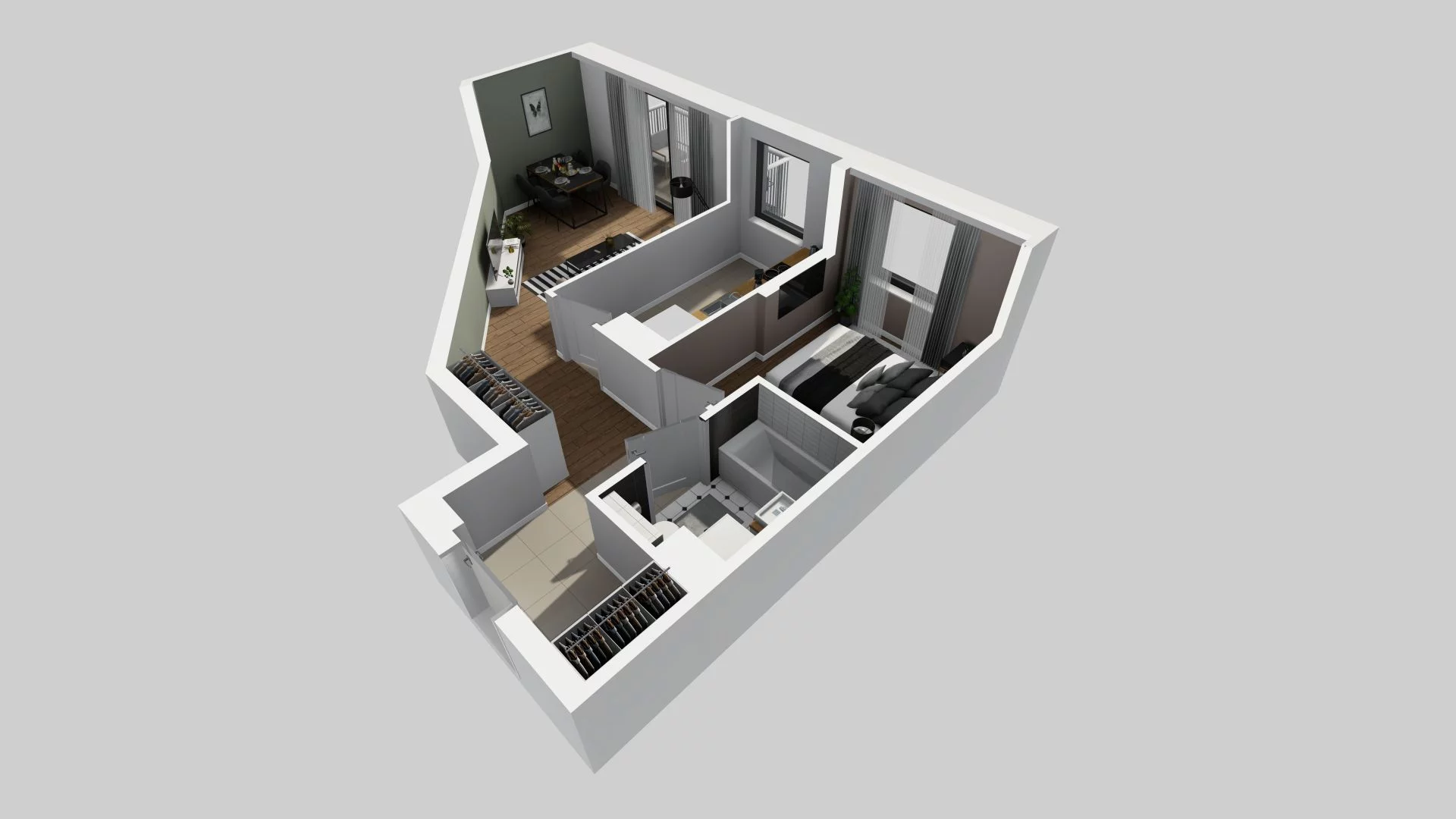 2 pokoje, mieszkanie 44,58 m², piętro 1, oferta nr A/63, Apartamenty nad Oławką, Wrocław, Przedmieście Oławskie, Krzyki, ul. Krakowska 98