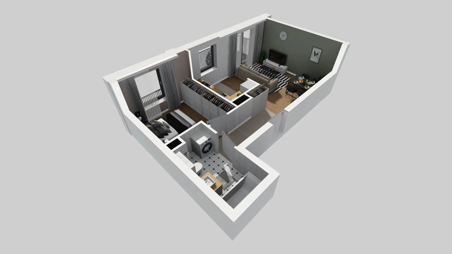 2 pokoje, mieszkanie 41,74 m², piętro 4, oferta nr B/101, Apartamenty nad Oławką 2, Wrocław, Przedmieście Oławskie, Krzyki, ul. Krakowska 98a