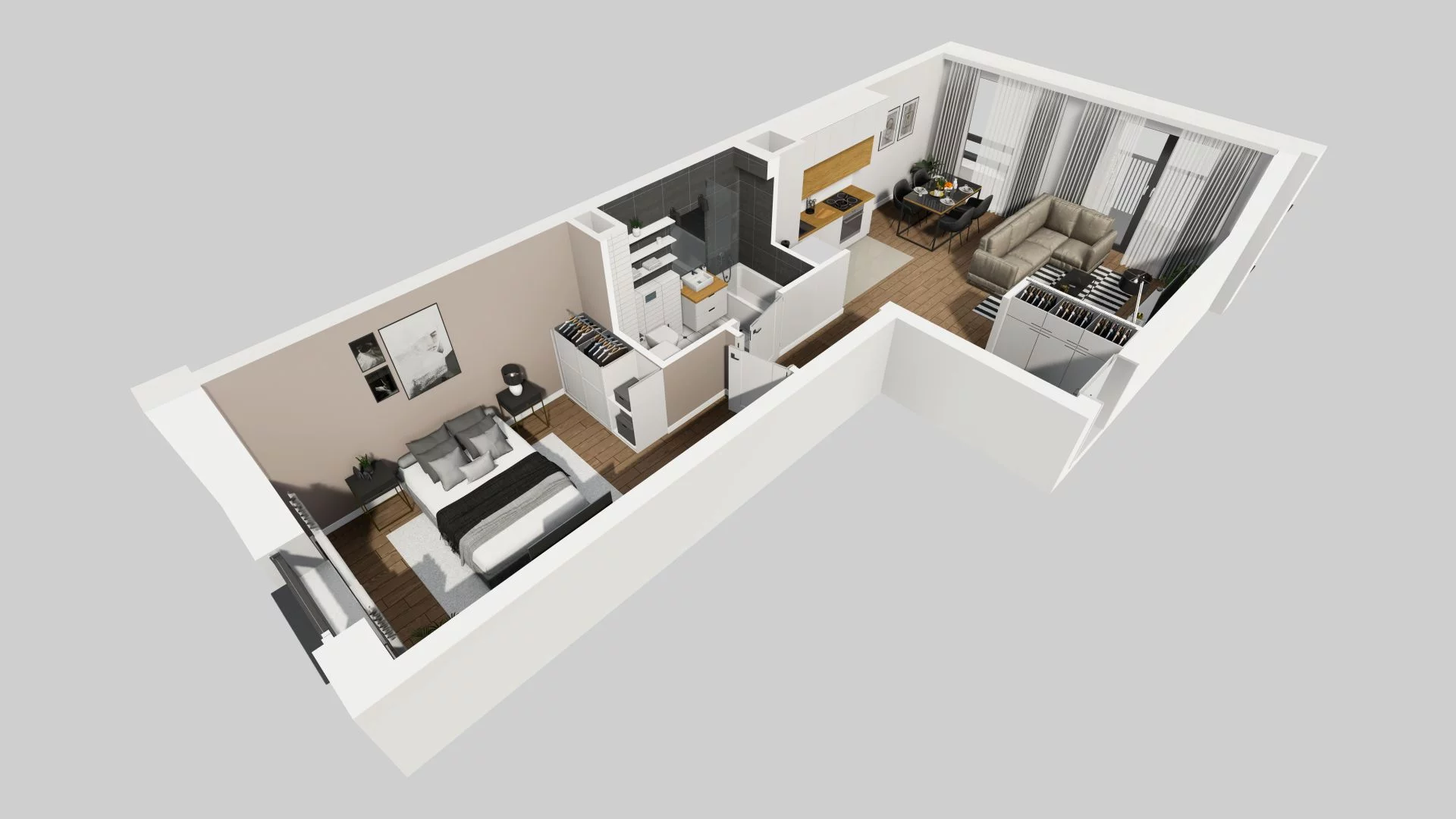 2 pokoje, mieszkanie 49,31 m², piętro 2, oferta nr B/11, Apartamenty nad Oławką 2, Wrocław, Przedmieście Oławskie, Krzyki, ul. Krakowska 98a