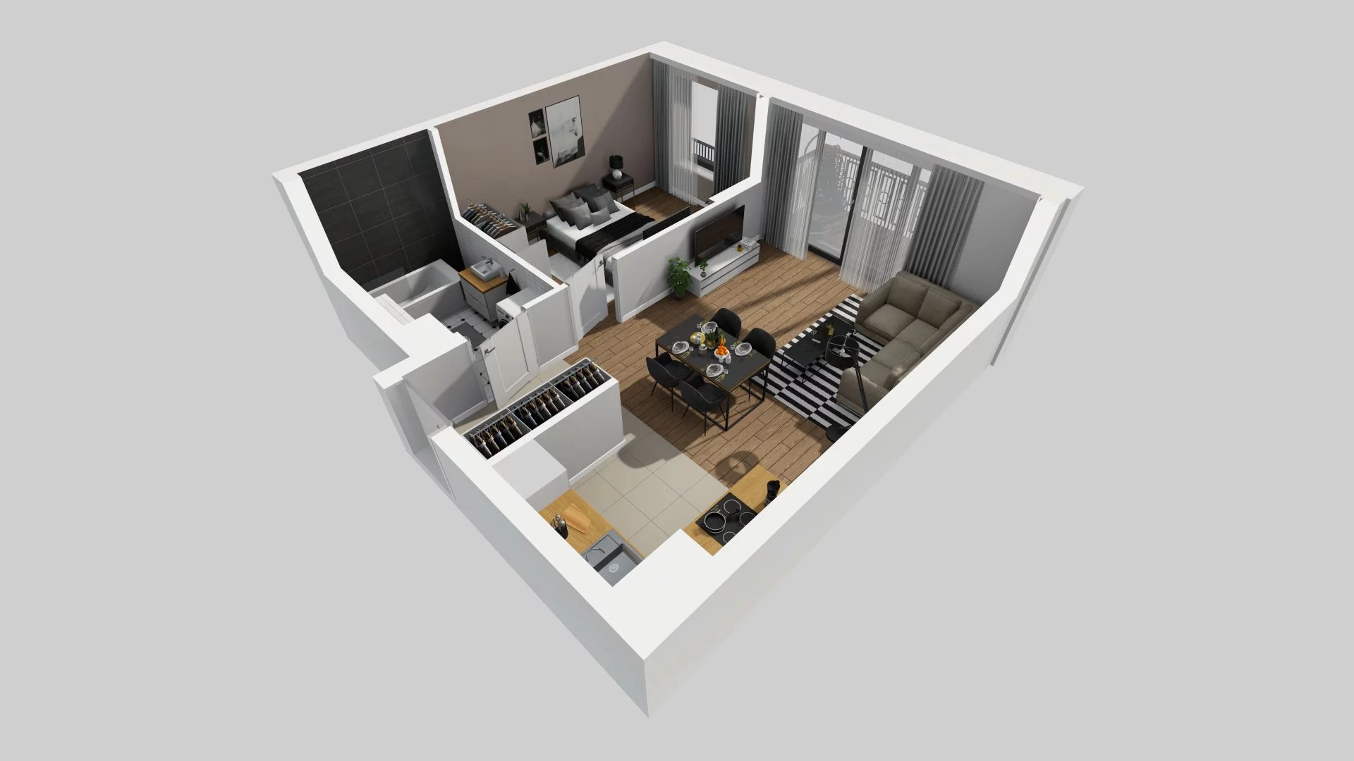 2 pokoje, mieszkanie 45,88 m², piętro 3, oferta nr B/124, Apartamenty nad Oławką 2, Wrocław, Przedmieście Oławskie, Krzyki, ul. Krakowska 98a